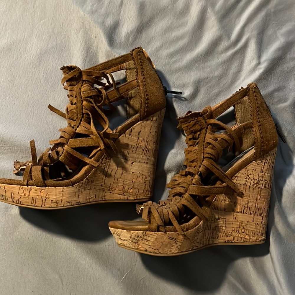 Suede wedges